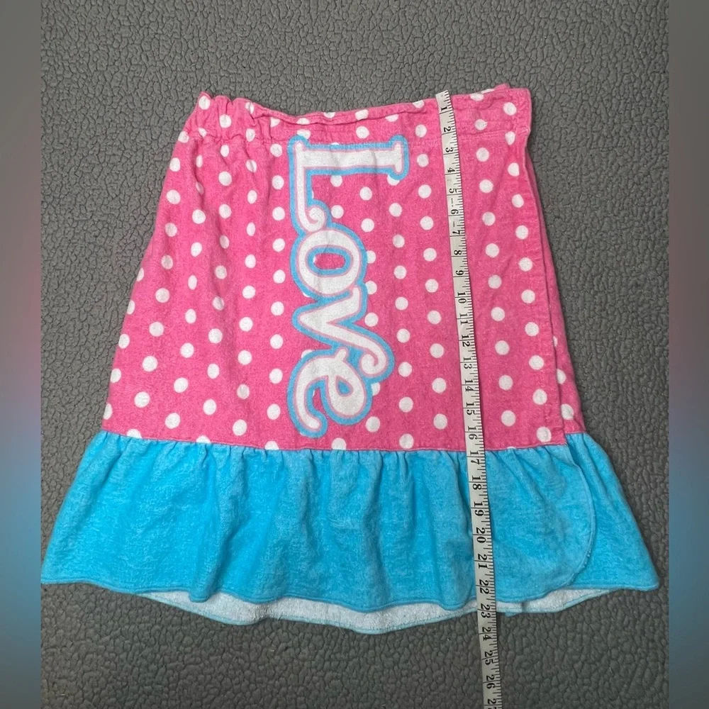 Justice‎ Blue And Pink Towel Swimsuit Cover Up Skirt Size XS/S